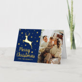 Festive Snowflake & Reindeer Christmas Photo Real (Vorderseite)