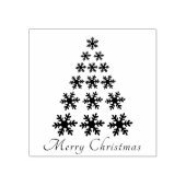 Festive Snowflake Tree Script Frohe Weihnachten Gummistempel (Prägung)