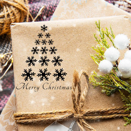 Festive Snowflake Tree Script Frohe Weihnachten Gummistempel