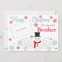 Festive Snowman Brother Geschenkkartenhalter Karte