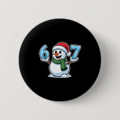 Festive Snowman Christmas Winter Cheer 67 Number Button (Vorderseite)