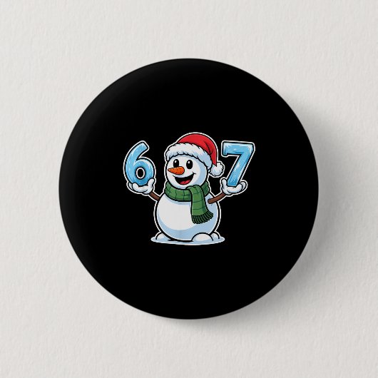 Festive Snowman Christmas Winter Cheer 67 Number Button (Vorderseite)