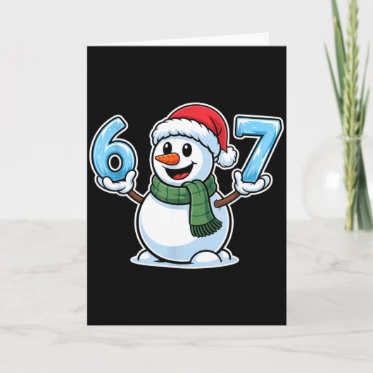 Festive Snowman Christmas Winter Cheer 67 Number  Karte (Vorderseite)
