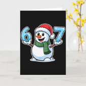 Festive Snowman Christmas Winter Cheer 67 Number Karte (Gelbe Blume)