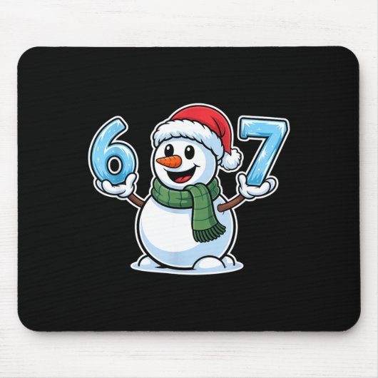 Festive Snowman Christmas Winter Cheer 67 Number Mousepad (Vorne)