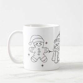 Festive Snowman & Gingerbread Mug Art Kaffeetasse