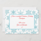 Festive Snowman Grandson Kartenhalter Karte (Rückseite)