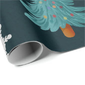 Festive Snowmen Christmas Trees Holiday Gift Geschenkpapier (Rolleneckpunkt)