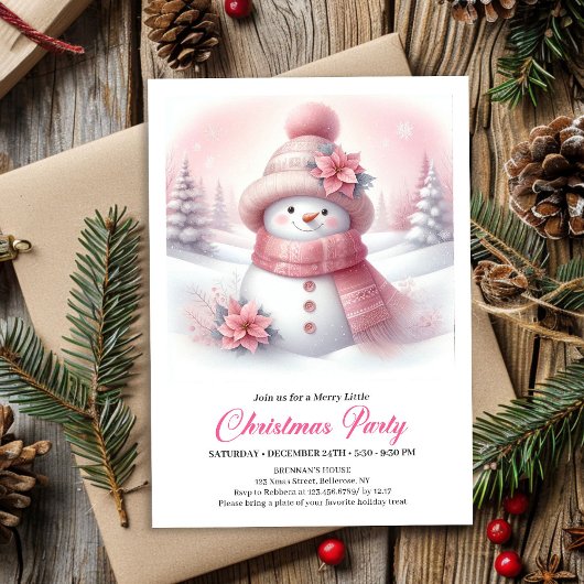 Festive Snowy Forest Kids Digital Download Xmas Einladung