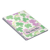 Festive St. Paddy's Light Green & Rainbow Pattern Notizblock (Rechte Seite)