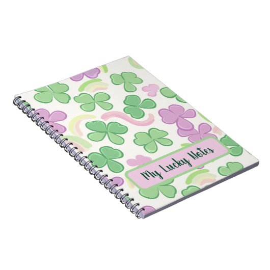 Festive St. Paddy's Light Green & Rainbow Pattern Notizblock (Rechte Seite)