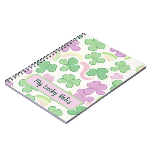 Festive St. Paddy's Light Green & Rainbow Pattern Notizblock (Linke Seite)