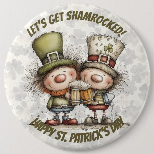 Festive St. Patrick’s Day Characters Button (Vorderseite)