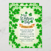 Festive St. Patrick's Day Party I Shamrock Border Einladung (Vorne/Hinten)