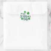Festive St. Patrick's Day with Shamrock Border Runder Aufkleber (Tasche)