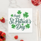 Festive St. Patrick's Day with Shamrock Border Serviette (Beispiel)