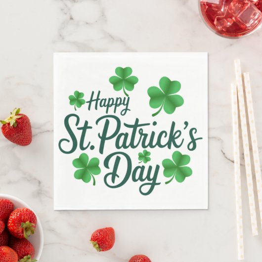 Festive St. Patrick's Day with Shamrock Border Serviette (Beispiel)