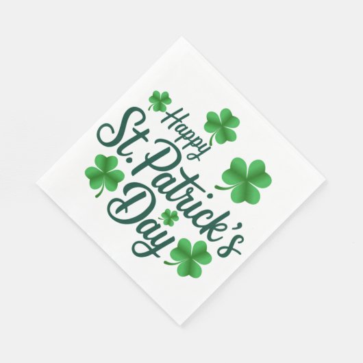 Festive St. Patrick's Day with Shamrock Border Serviette (Ecke)