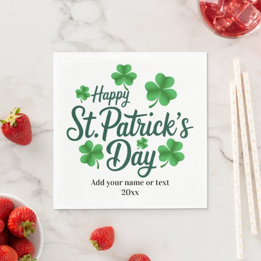 Festive St. Patrick's Day with Shamrock Border Serviette (Beispiel)