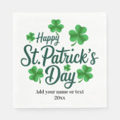 Festive St. Patrick's Day with Shamrock Border Serviette (Vorderseite)