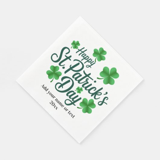 Festive St. Patrick's Day with Shamrock Border Serviette (Ecke)