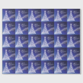Festive Starry Bright Frohe Weihnachten Geschenkpapier (Flach)