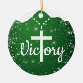 Festive Starry Green Devotional Holy Spirit  ⛪️ 🎄 Keramik Ornament (Vorne)