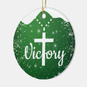Festive Starry Green Devotional Holy Spirit  ⛪️ 🎄 Keramik Ornament (Links)