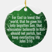 Festive Starry Green Devotional Holy Spirit  ⛪️ 🎄 Keramik Ornament (Hinten)