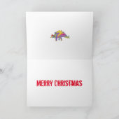 Festive Stegosaurus Funny Santa Dinosaur Slogan Karte (Innenseite)