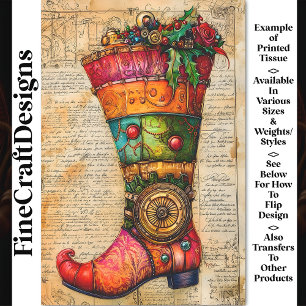 Festive Strumpf Steampunk Stimmung BL4 Decoupage Seidenpapier