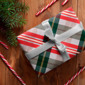Festive, stylische Candy Cane Red Green Kariert Pa Geschenkpapier