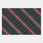 Festive, stylische, dunkelrote und grüne Karierte  Geschenkpapier Set (Vorderseite 3)