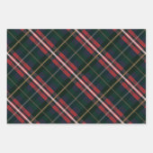 Festive, stylische, dunkelrote und grüne Karierte  Geschenkpapier Set (Vorderseite)