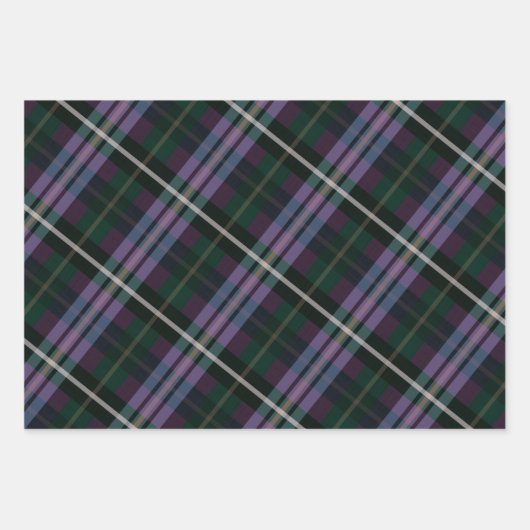 Festive, stylische, mehrfarbige Karierte Muster Geschenkpapier Set (Vorderseite)