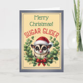 Festive Sugar Glider Weihnachtskarte Karte (Vorderseite)