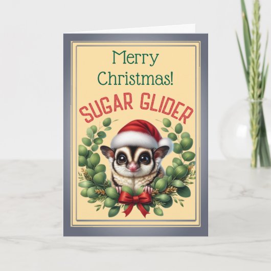 Festive Sugar Glider Weihnachtskarte Karte (Vorderseite)