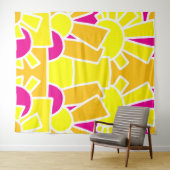 Festive Sun Doodle Art 42 Wandteppich (Beispiel (Horizontal))