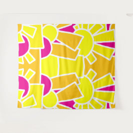 Festive Sun Doodle Art 42 Wandteppich