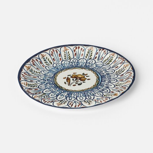 Festive Talavera Dos Pappteller (Schrägansicht)