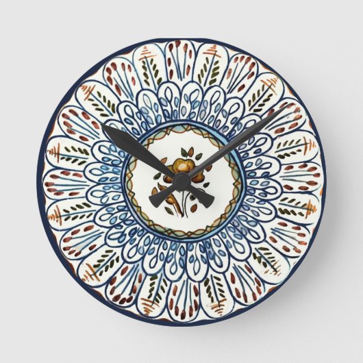 Festive Talavera Dos Runde Wanduhr (Vorderseite)