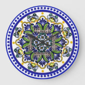 Festive Talavera Siete Große Wanduhr (Vorderseite)