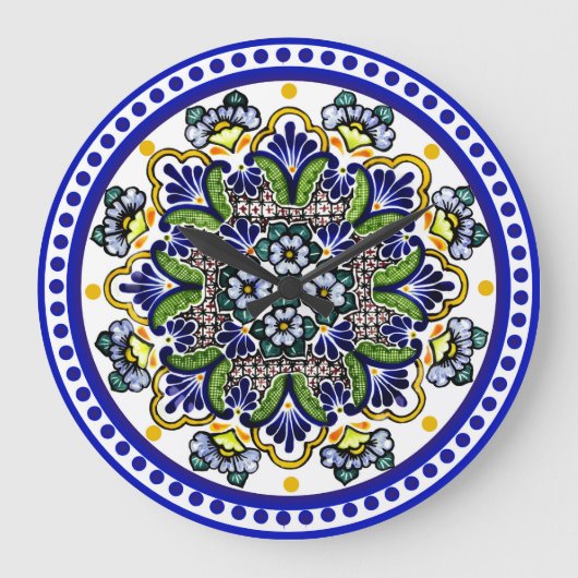 Festive Talavera Siete Große Wanduhr (Vorderseite)