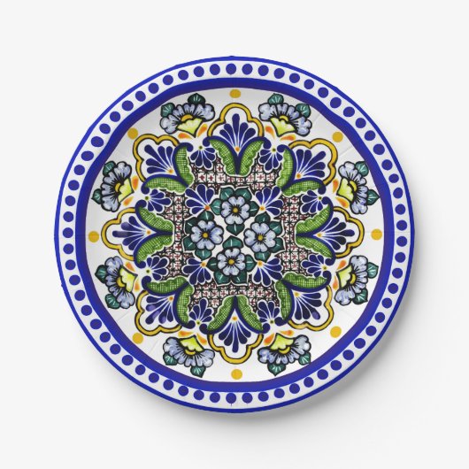 Festive Talavera Siete Pappteller (Vorderseite)