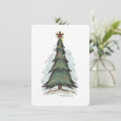 Festive Tree Christmas Card Feiertagskarte (Stehend Vorderseite)