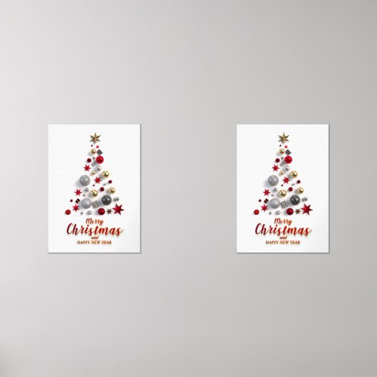 “Festive Tree in Snow”  Bilderwand Sets (Vorderseite)