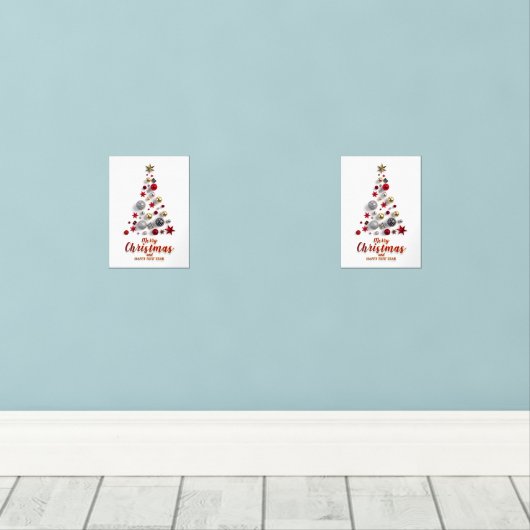 “Festive Tree in Snow” Bilderwand Sets (Holzboden)