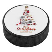 “Festive Tree in Snow”  Eishockey Puck (3/4)