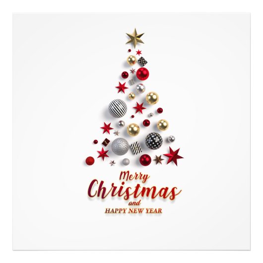 “Festive Tree in Snow” Fotodruck (Vorne)