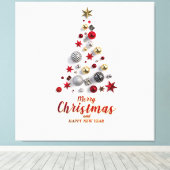 “Festive Tree in Snow” Leinwanddruck (Insitu (Holzboden))